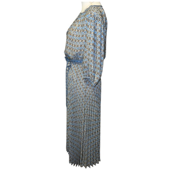 Max Studio Blue Pleated Maxi Dress